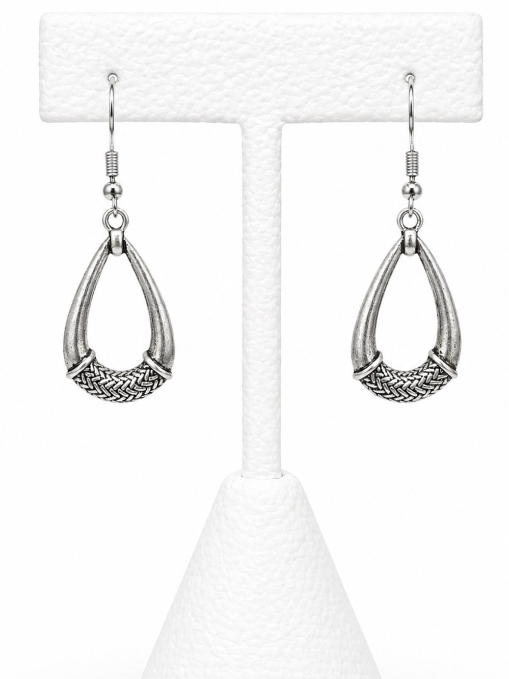 Textured Silver dangle earrings
